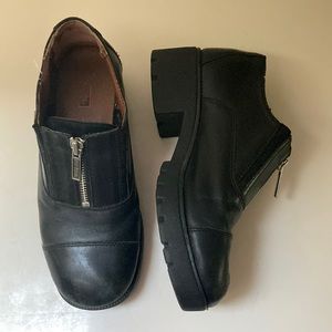 harley davidson lug sole oxford chunky leather shoes